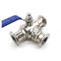 Stainless Steel Sanitary Butt Weld Thread Three Way Clamp End Ball Valve